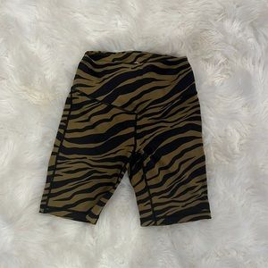 zebra print biker shorts